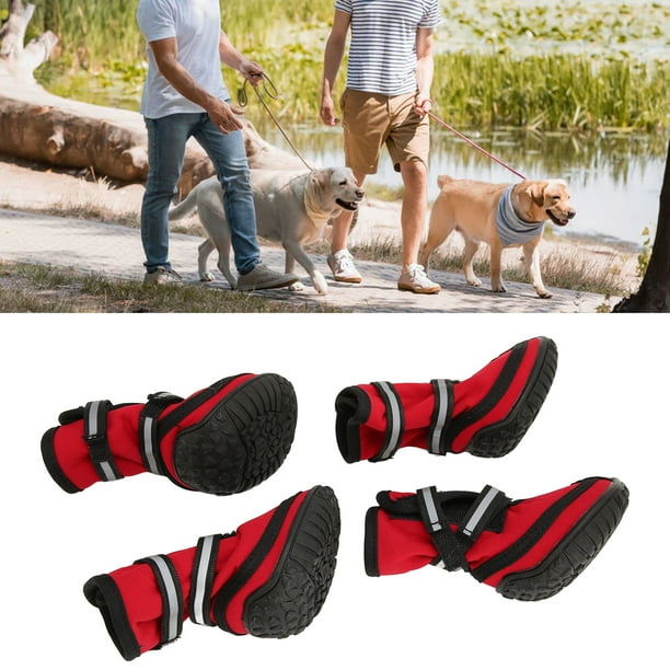 Dog Shoes WaterProof Rain Boots Socks Non-slip Rubber Shoes Red M- XL