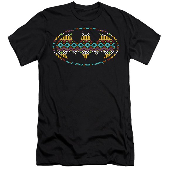 Batman Aztec Fill S/S Adult 30/1 T-Shirt Black