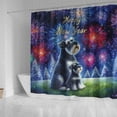 thumbnail image 4 of Happy New Year Schnauzer Family Cheer Winter Midnight Firework Shower Curtain Miniature Schnauzer Dog Lover Waterproof Bathroom Bathtub Curtain - 02025, 4 of 5