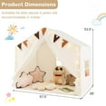thumbnail image 3 of Costway  Kids Play Tent with Door Curtains Windows Star Lights Colorful Flags Padded Mat Beige, 3 of 10