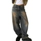 thumbnail image 1 of Pantalones vaqueros holgados de cintura alta para mujer, anchos, rectos, desgastados, estilo vintage de los años 90, estilo urbano, 1 of 6