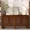 Walnut-Poplar Wood Handle, variant on 67" Buffet Cabinet, Walnut Sideboard with Marble Pattern Top, 4-Door Kitchen Storage Credenza with Adjustable Shelves, Modern TV Stand for Dining Living Room