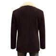 thumbnail image 4 of Men's Corduroy Blazer - Fleece-Lined Solid Color Warm Pocket Casual Suit Jacket, Coffee Brown, XXL, 4 of 6