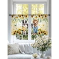 thumbnail image 4 of Spring Dog Sheer Curtains 45 Inch Length 2 Panels Set Window Treatments, Sunflower Daisy Botanical Yellow Ombre Rod Pocket Semi Curtains for Living Room/Bedroom/Kitchen Décor, 104"W x 45"L, 4 of 7