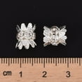 thumbnail image 4 of Brass Rhinestone Bead Caps Cap Spacer Flower Silver Color Plated Clear Size: about 8mm in diameter 9mm thick hole: 0.8mm, 4 of 6