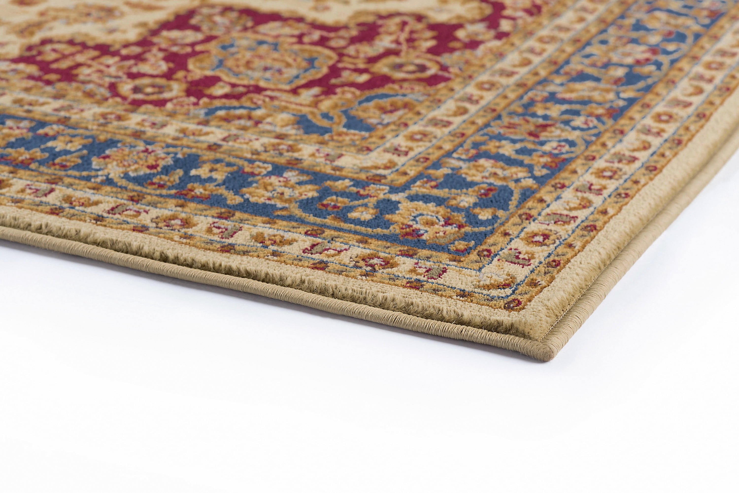 Sensation Transitional 9' x 12' Ivory and Scarlet Polypropylene Indoor Area Rug
