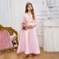 thumbnail image 7 of Staki Abayas for Girls Kids Girls Ramadan Muslim Lace Trim Maxi Dress with Belt Prayer Arabic Kaftan Dubai Islamic Eid Dresses 2T 3T 4T Pink,6-7 Years, 7 of 7