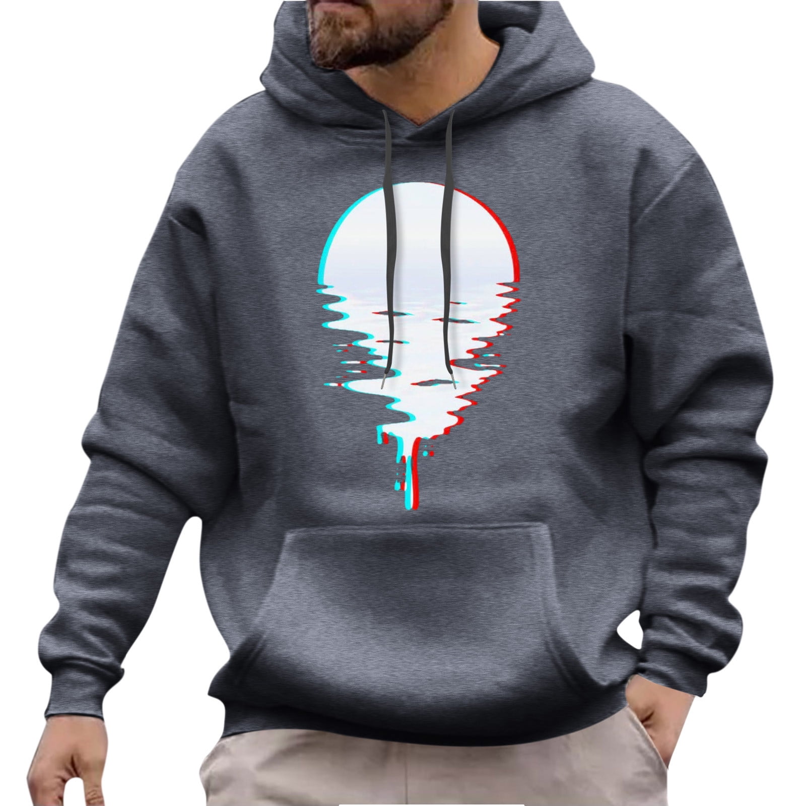Male Autumn Winter Casual Gradient Setting Sun Print Hoodies Long Sleeve  Pocket Hooded Blouse Mens Big And Tall Sweatshirt Hoodies for Men Zip up  Hoodie Soft Hooded Sweatshirt Men Zipper Hoodies for -