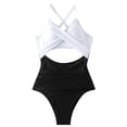 thumbnail image 1 of Traje de baño de una pieza para mujer con control abdominal, traje de baño entallado de cintura alta con tirantes ajustables, 1 of 5