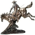 thumbnail image 3 of Ebros Gift Large 19"Long Cowboy On Horse Figurine in Bronze Powder Finish Resin Western Collectible, 3 of 3