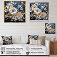 thumbnail image 4 of Designart "Collage Of Blue And White Seasonal Blooms IV" Flowers Floater Framed Canvas Prints, 4 of 5