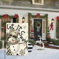 thumbnail image 3 of SM-XLHN Let It Snow Snowflake Snowman Christmas House Flag 28x40 Inch Double Sided, Black Winter Holiday Yard Outdoor Decorative Flag, 3 of 6