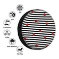 thumbnail image 4 of Naloa Ladybugs on Black and White Striped PVC Leather Spare Tire Wheel Cover for Car Truck SUV Camper Trailer Universal Fit many size17 inch, 4 of 6