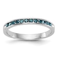 thumbnail image 1 of 14K White Gold Ring Band Wedding Diamond Round Blue , Size 9, 1 of 9