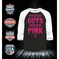 thumbnail image 2 of Shop4Ever Men's Men's Tough Guys Wear Pink Breast Cancer Awareness Raglan Baseball Shirt XXX-Large Black/White, 2 of 4