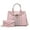 Circular Pink, variant on Christine Circular Print Vegan Leather Women's Satchel Handbag & Wristlet Wallet, Sleek Top-handle Purse Handbag by Mia K 2 pcs - Pink
