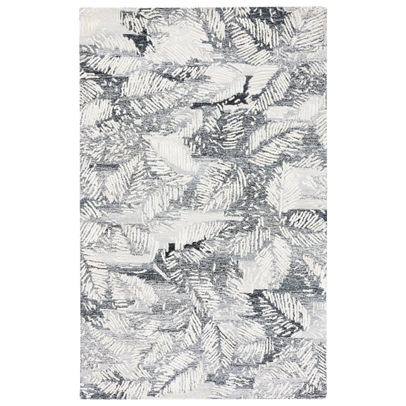 SAFAVIEH Glamour Nina Botanical Area Rug, Black/Ivory, 8' x 10'