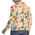 thumbnail image 6 of Balery Groovy Daisy Flowers Pattern Mens Hoodie Kangaroo Pocket Hoodie Pullover Hooded Sweatshirt Ideal for Daily Wear Travel and Home-3X-Large, 6 of 7