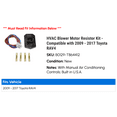 thumbnail image 2 of HVAC Blower Motor Resistor Kit - Compatible with 2009 - 2017 Toyota RAV4 2010 2011 2012 2013 2014 2015 2016, 2 of 2