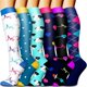 thumbnail image 1 of Paquete de 6 calcetines de compresión de cobre para mujeres y hombres que mejoran la circulación: el mejor soporte para uso médico, correr, enfermería y atletismo, 1 of 4