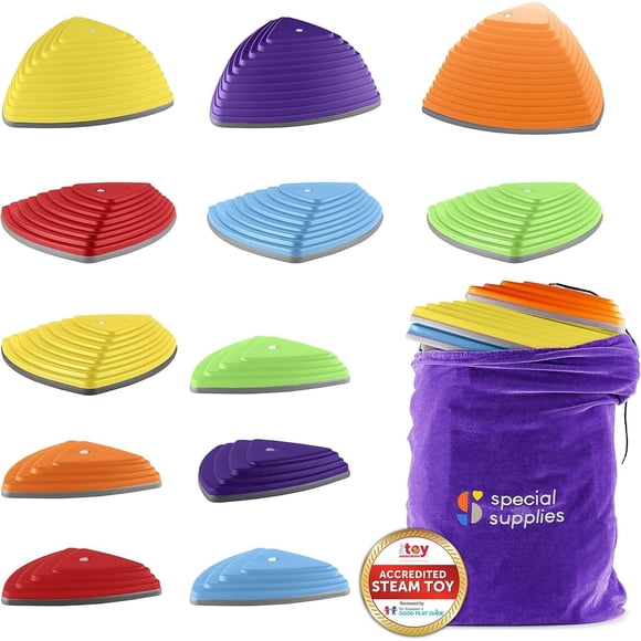Special Supplies Stepping Stones for Kids Indoor and Outdoor Balance Blocks Promote Coordination, Balance, Strength Child Safe Rubber, Non-Slip Edgin