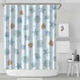 thumbnail image 2 of Ocean series Shower Curtain - Marine Seashell Pattern with 12 Easy-Slide Hooks for Modern Bathrooms,84x72in, 2 of 5