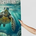 thumbnail image 3 of Orinice  Nautical Sea Turtle Shower Curtain Ocean Beach Animal Cartoon Tropical Starfish Blue Marine Life Turquoise Underwater World Summer Boys Fabric Bathroom Curtain Sets Hooks  60x72, 3 of 7