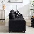 thumbnail image 6 of Corduroy Fabric With Cup Holders - 83.86" 3 Compressed Couch For Bedroom, Living Room, Office, Black, 6 of 6