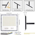 thumbnail image 2 of Foco LED de 100 W para jardines y patios, foco superbrillante de bajo consumo, 10 000 lúmenes, blanco frío 6500 K, fácil instalación con soporte de metal ajustable, 1 unidad, 2 of 5