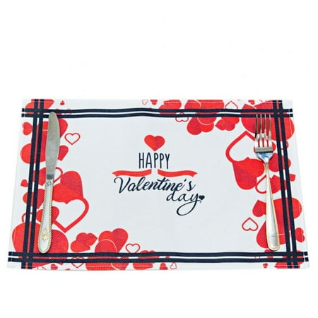 

Valentines Day Placemats Rustic Burlap Valentines Love Heart Placemats Table Mats Decor for Kitchen Dining Table Home Decorations