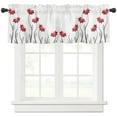 thumbnail image 3 of Red Flower Line Decoration Plant Curtain Home Decoration Living Room Short Curtains Window Treatments For Kitchen Bedroom, 3 of 7