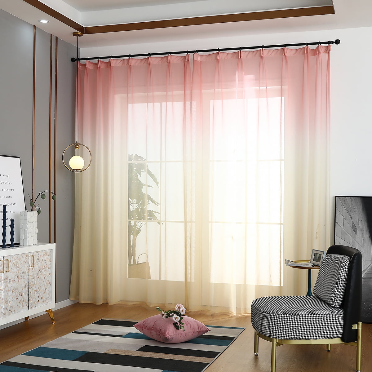 Details about   1/2/4 Panels Window Screening Tulle Drap Voile Valance Ombre Curtains Home Decor 