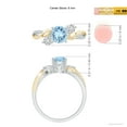 thumbnail image 5 of ANGARA Natural Aquamarine and Diamond Twisted Vine Engagement Ring in 14K White & Yellow Gold for Women (Size-6mm) | March Birthstone, Anniversary, Jewelry Gift for Women | Natural Aquamarine Ring, 5 of 9