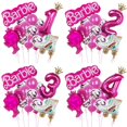 thumbnail image 2 of Juego de 15 globos de tacón alto con temática de muñeca Barbie rosa para niñas Barbie de 1 a 9 años, suministros de decoración para fiestas de cumpleaños con globos de aluminio digitales, 2 of 5