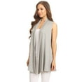 thumbnail image 2 of Women's Sleeveless Open Front Cardigan Lightweight Solid Drape Vest, 2 of 5