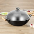 thumbnail image 2 of Thickened Round Pan Cover Stainless Steel Pot Lid 1 Set Household Pan Lid Home Supply, 2 of 9