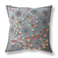 thumbnail image 7 of Glory of Flowers Peacock Indoor/Outdoor Pillow with Removable Cover in Gray Red Blue Yellow18x18, 7 of 7