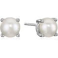 thumbnail image 1 of Pendientes de plata de ley con piedra natal de corte redondo auténtica o creada JM, 1 of 4