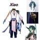 thumbnail image 2 of Disfraz de Anime Genshin Impact Xiao, conjunto completo con uniforme, peluca, máscara para Halloween, 2 of 4