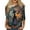 Gray, variant on WTOBBY Women's Round Neck 3/4 Sleeve Halloween Print Casual T-Shirt Top Fashion Tee for Fall Seasonal Wear Holiday Party and Daily Outfits,Black L