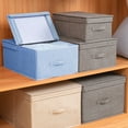 thumbnail image 4 of Caja de almacenamiento tipo cajón para artículos diversos, caja de almacenamiento con acabado de tela tipo cubierta, 4 of 5