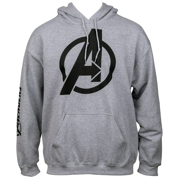 Avengers Symbol with Sleeve Print Text Pull Over Hoodie-Small