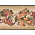 thumbnail image 1 of Feuilles d'Automne Aiguilles de Pin sur Branches Cornes de Pin Automne Papier Peint Bord Design Rétro, Rouleau 15' x 5''', 1 of 3