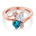 thumbnail image 3 of Gem Stone King 18K Rose Gold Plated Silver White Moissanite Ring for Women (1.78 Cttw, Heart Shape 6MM, Gemstone Birthstone, Size 7), 3 of 6
