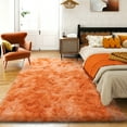thumbnail image 2 of Socofuz Fluffy Area Rugs for Living Room,4x6 Shag Rectangular Carpets for Bedroom Tie-dye Orange, 2 of 7