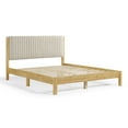 thumbnail image 3 of Furniture of America Elra Queen Solid Wood and Boucle Fabric Platform Bed, Natural, 3 of 19
