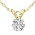 thumbnail image 2 of Collier Pendentif Solitaire Rond en Vrai Diamant de 1/3 Ct en Or Blanc Ou Jaune 14 K, 2 of 4