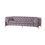Deluxe Silver Velvet Tufted Sofa VIG Divani Casa Sheila Contemporary Modern