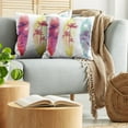 thumbnail image 5 of Ambesonne Tropical Throw Pillow Cover 2 Pack, Palm Trees Seagulls, 16", Pale Yellow Fuchsia, 5 of 7