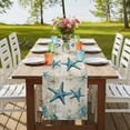 thumbnail image 4 of Table Runners 72 Inches Long Dress Scarves, Teal Starfish Coastal Farmhouse Kitchen/Dining Table Runner, Coffee Tablerunners, Vintage Summer Beach Nautical 13x72 Inch, 4 of 9